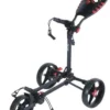Fast Fold Flat Fold Golf Trolley - 3 Rad - Klappbar (Schwarz)