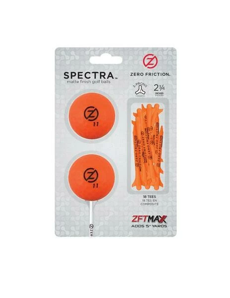Zero Friction Spectra Two Ball-tee Pack, Orange 1 Zero Friction Spectra Two Ball-tee Pack, Orange